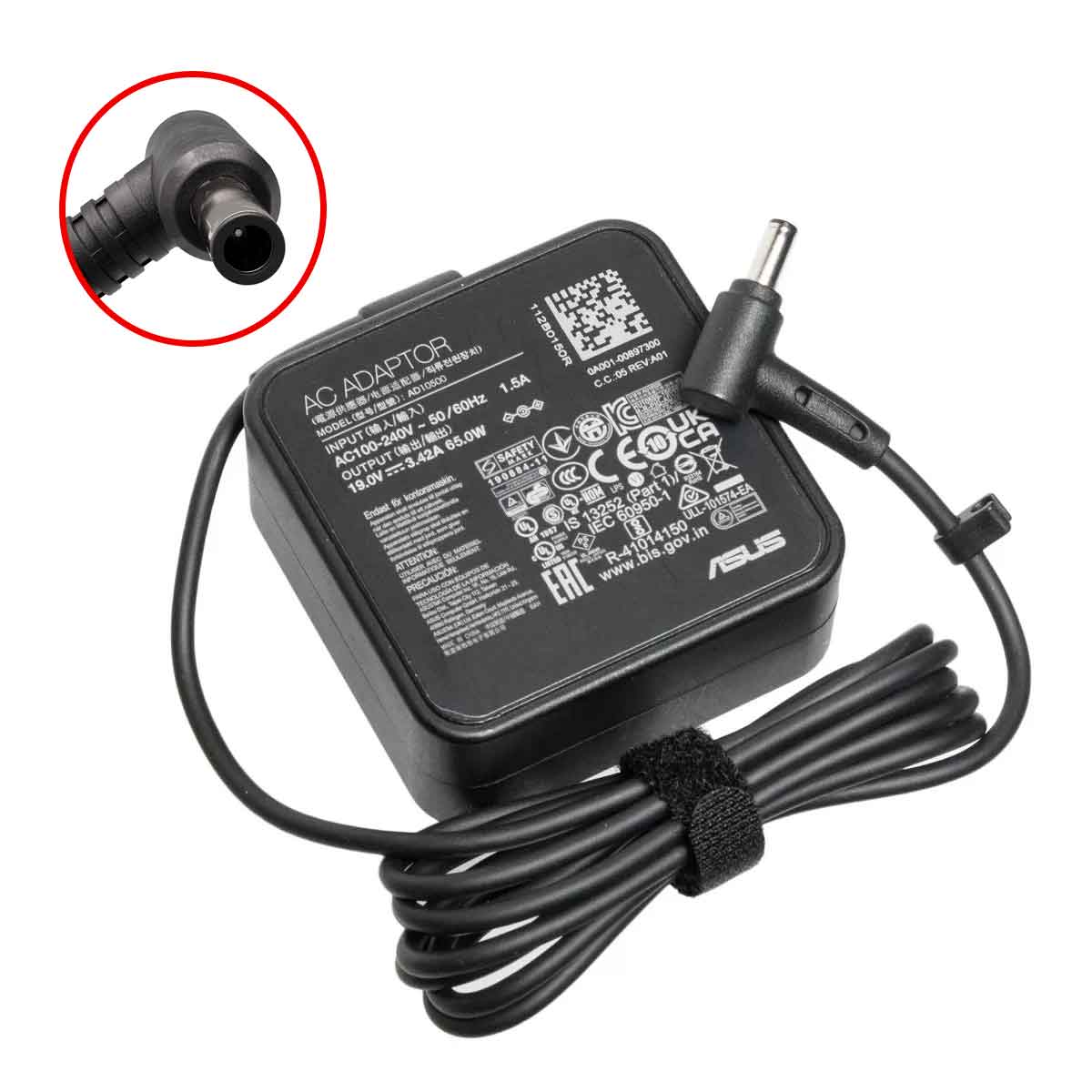 شارژر اورجینال لپ تاپ ایسوس مدل AD10500 65W/19V/3.42A سرفیش 4.5×3.0