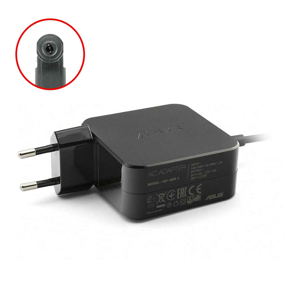 شارژر اورجینال لپ تاپ ایسوس مدل ADP-45BW C 45W/19V/2.37A سرفیش 5.5x2.5