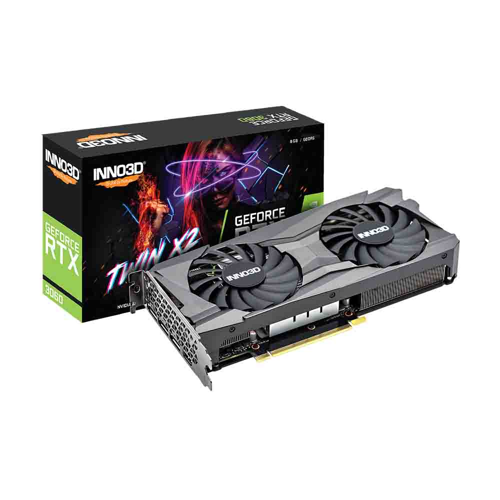 کارت گرافیک (8GB) INNO3D GeForce RTX 3060 TWIN X2 (کار کرده)
