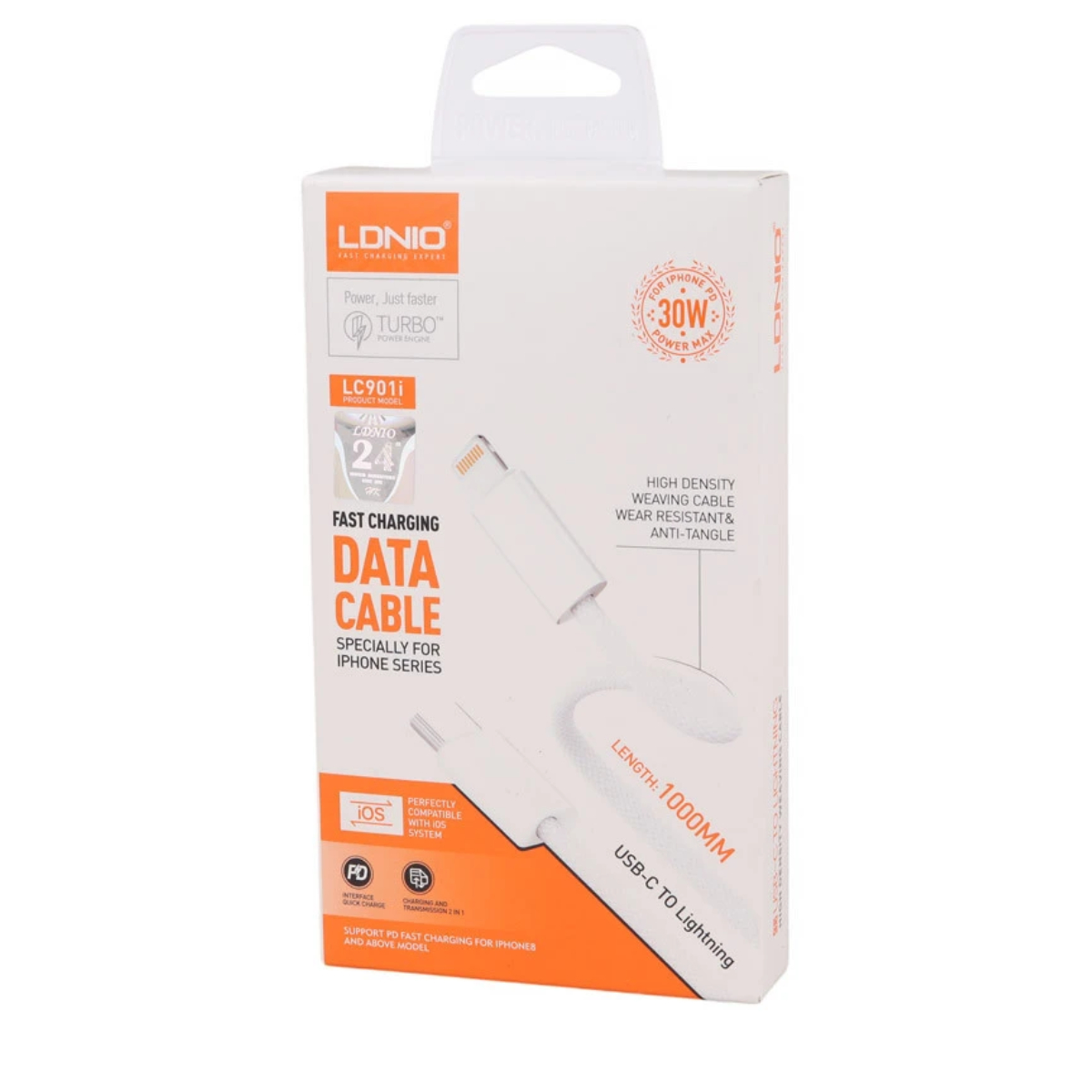 کابل تبدیل USB-C به Lightning الدینیو مدل Lc901i